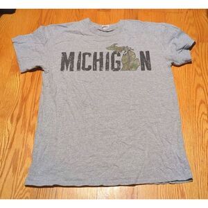 Gildan‎ Michigan Tshirt Gray Men's Medium